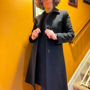 Larry Levine black wool dress coat